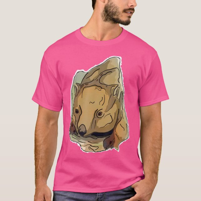 Wombat Abstrakt T Shirt (Framsida)