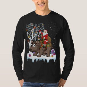 Wombat Älskare Julafton Gift Santa Riding Wombat C T Shirt