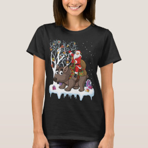 Wombat Älskare Julafton Gift Santa Riding Wombat C T Shirt