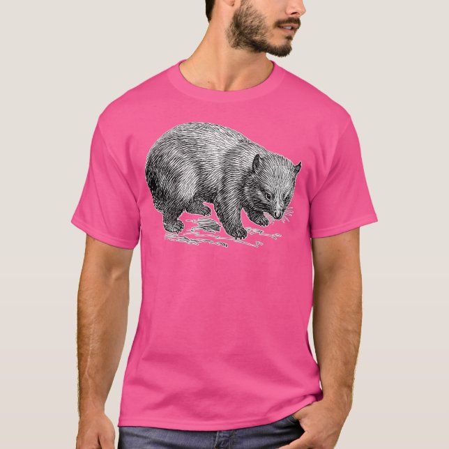 Wombat Animal T Shirt (Framsida)
