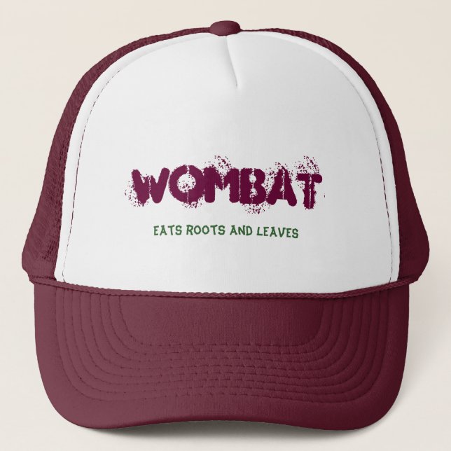 Wombat äter rotar och löv keps (Framsida)