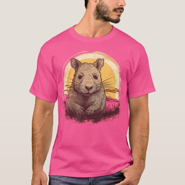 Wombat Australian Stuffed Wombat Animal Marsupials T Shirt (Framsida)