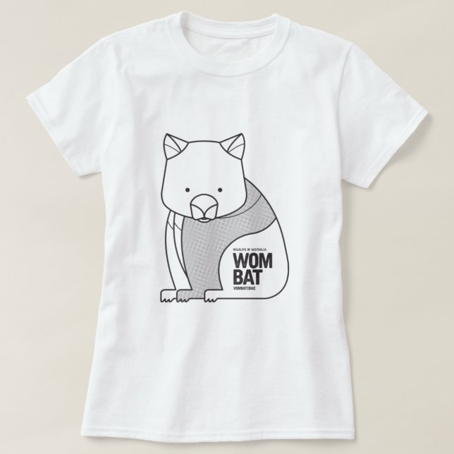 Wombat, Australiens vilt T Shirt (Design framsida)