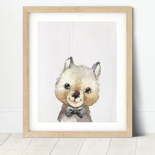 Wombat Bowtie Nursery Art Skriv ut Poster (Skapare uppladdad)