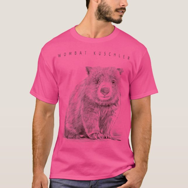 Wombat Cudely Australia Wombat T Shirt (Framsida)