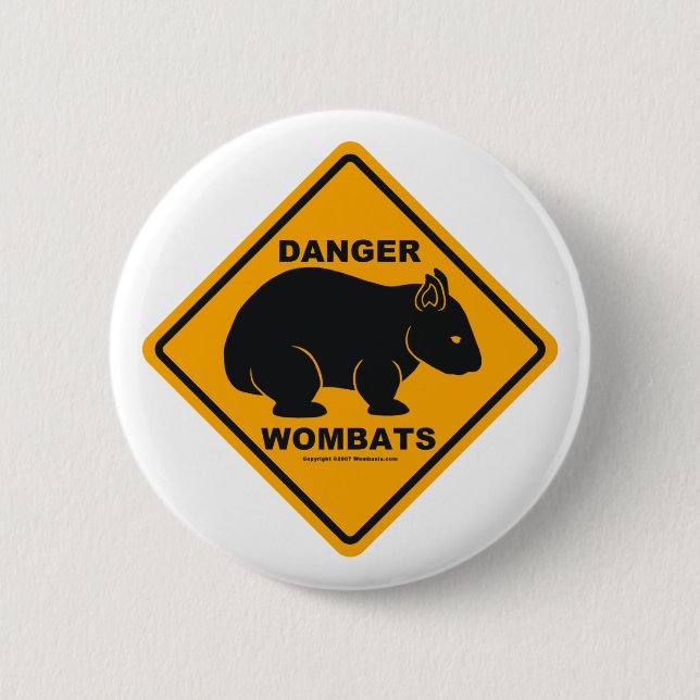 Wombat faravägmärke knapp (Framsida)