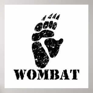 Wombat fotspår poster