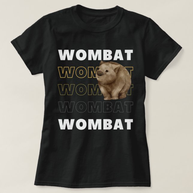 Wombat Funny Animal Zoo Australia presenterar T Shirt (Design framsida)