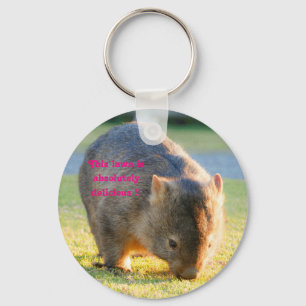 Wombat Funny Cute Australian Nature Fotography Nyckelring