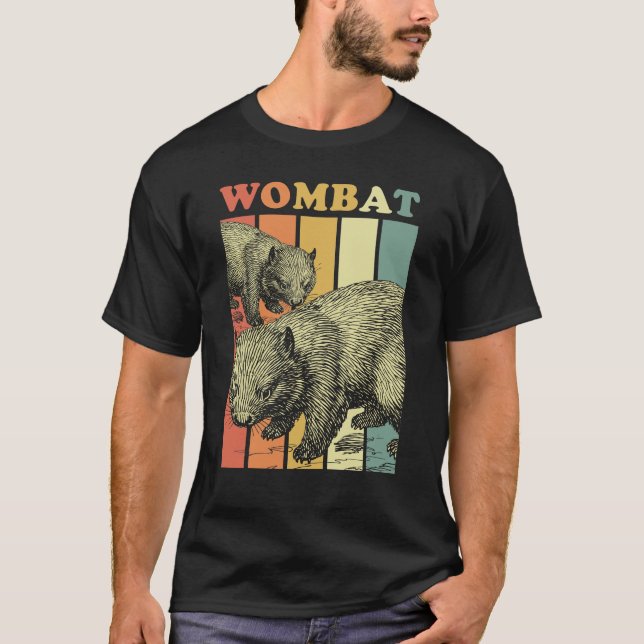 Wombat Gestreift T Shirt (Framsida)