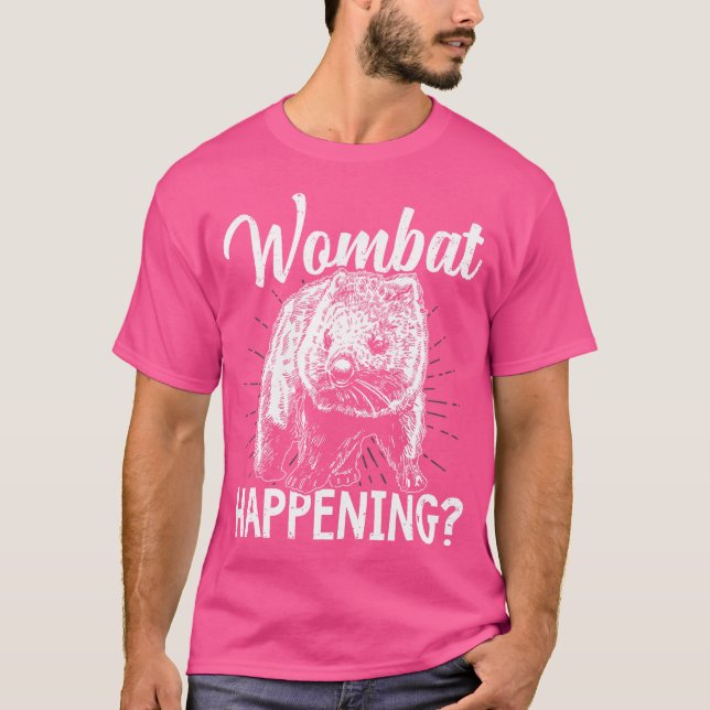 Wombat Happening Australian Animals Owner T Shirt (Framsida)