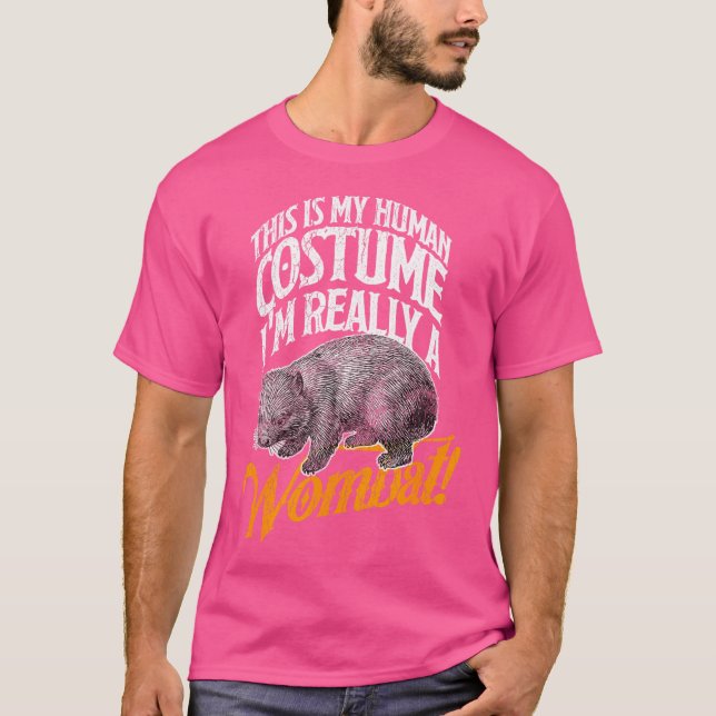 Wombat Human Funny Wildlife Idea T Shirt (Framsida)