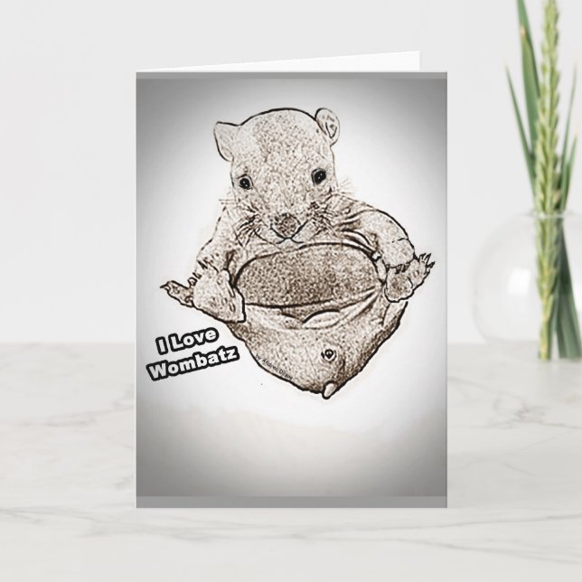 Wombat Joey Greeting Cards Kort (Framsida)