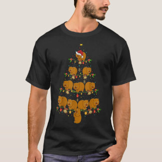 Wombat Julafton Träd Gift Santa Hat Wombat jul T Shirt