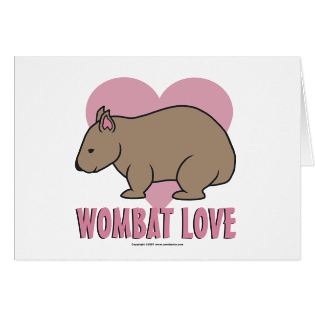 Wombat kärlek II Hälsningskort (Framsidan Horizontal)