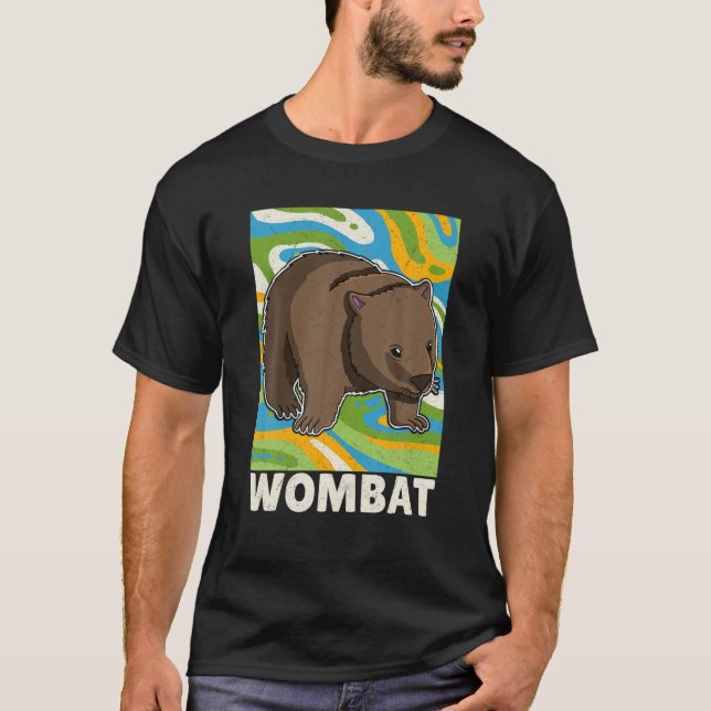 Wombat Marsupial Australien Australian Koala T Shirt (Framsida)