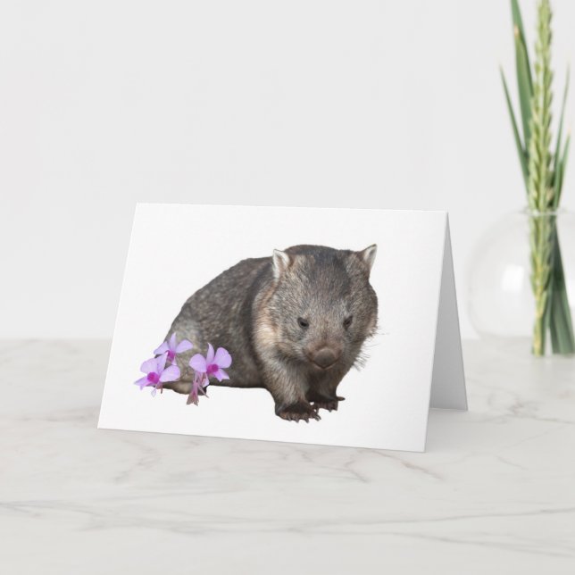 Wombat och Cooktown Orchid Kort (Framsida)
