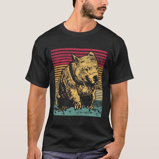 Wombat Retro T Shirt (Framsida)