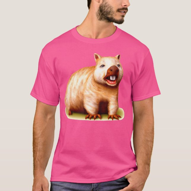 Wombat Rodent Australian Animal Wombat Älskare T Shirt (Framsida)