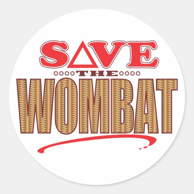 Wombat spara runt klistermärke (Framsida)