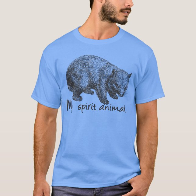 Wombat Spirit Animal retro T Shirt (Framsida)