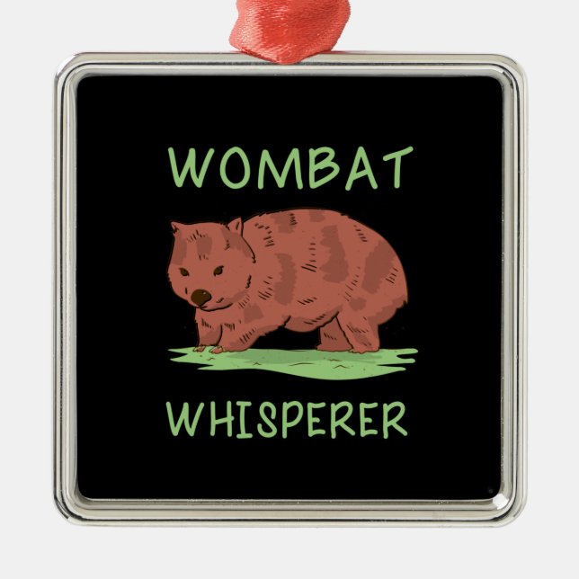 Wombat Whisperer Julgransprydnad Metall (Framsidan)