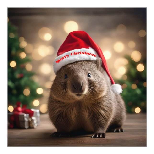 "Wombat Wonderland: En mysig julafton" Fototryck (Framsidan)