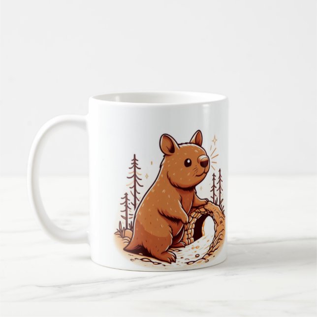 Wombat Wonderland Mugg" Kaffemugg (Vänster)