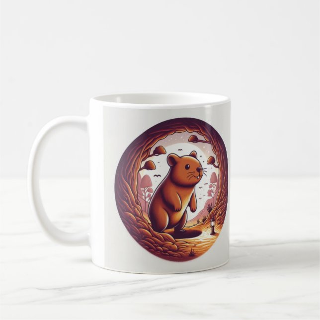 Wombat Wonderland Mugg" Kaffemugg (Vänster)