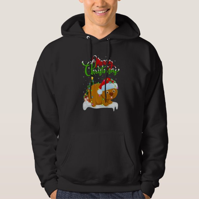 Wombat  Xmas Decorations Santa Wombat Christmas Hoodie (Framsida)