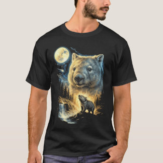 Wombat Ylar Mot Månen Meme Rolig 9039S T Shirt