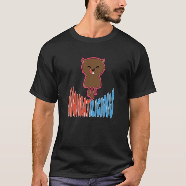 Wombatilicious Cute Wildlife Animal Rodent T Shirt (Framsida)