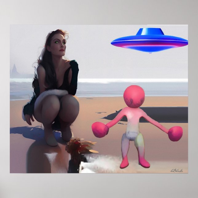 Wombo kontra Catwomen of Blue Alpha VII Art Poster (Framsidan)