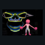 Wombo på Brink of Doom Ken Gage Poster<br><div class="desc">Kvinna på Doom Brink. 2023,  Ken Gage. Digital konst: popsurrealism.</div>