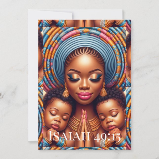 Women and child Isaiah 49:15: Tack Kort (Framsida)