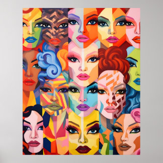 Women ansikte poster