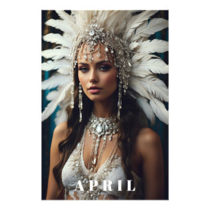 *~ Women AP53 APRIL Boho BIRTHDAY DIAMONDS Fototryck