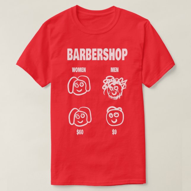 Women Barber Barbershop T Shirt (Design framsida)