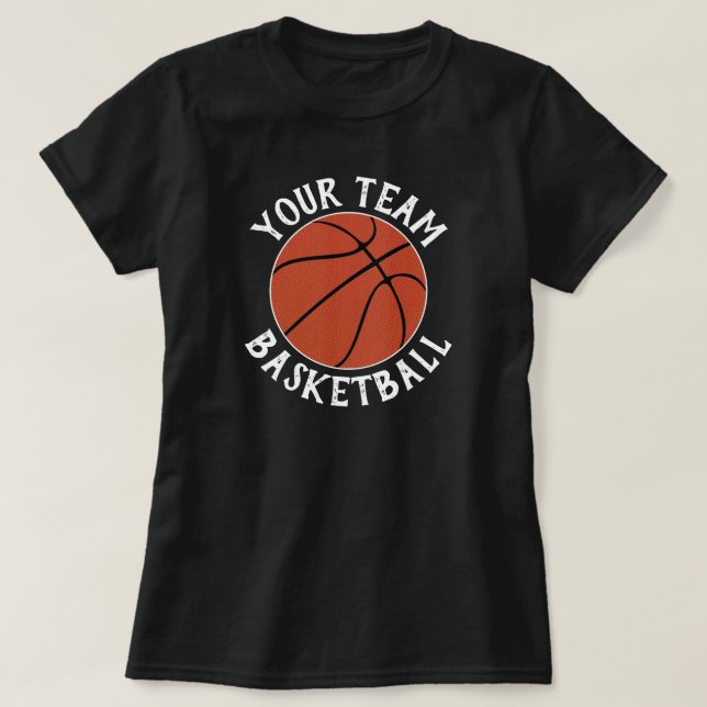 Women Basketball Team, Player Namn och Jersey Numb T Shirt (Design framsida)
