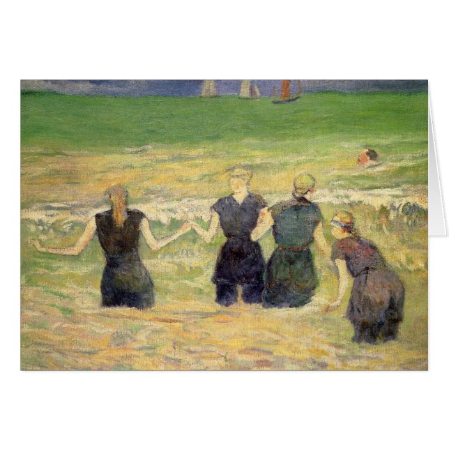 Women Bathing Dieppe av Paul Gauguin Hälsningskort (Framsidan Horizontal)
