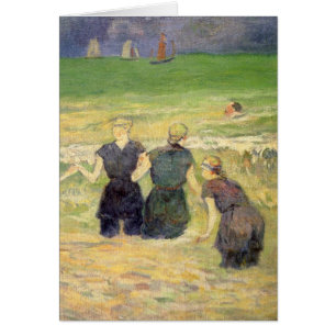 Women Bathing Dieppe av Paul Gauguin Hälsningskort
