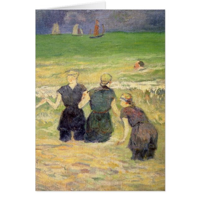 Women Bathing Dieppe av Paul Gauguin Hälsningskort (Framsidan)