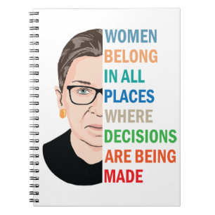 Women Belong in all Ställe Ruth Bader Ginsburg Rbg Anteckningsbok