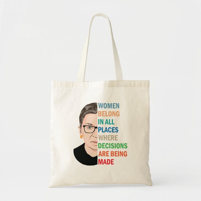 Women Belong in all Ställe Ruth Bader Ginsburg Rbg Tygkasse (Framsidan)