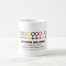 Women Belong Justice Ruth Bader Ginsburg RBG-citat Kaffemugg