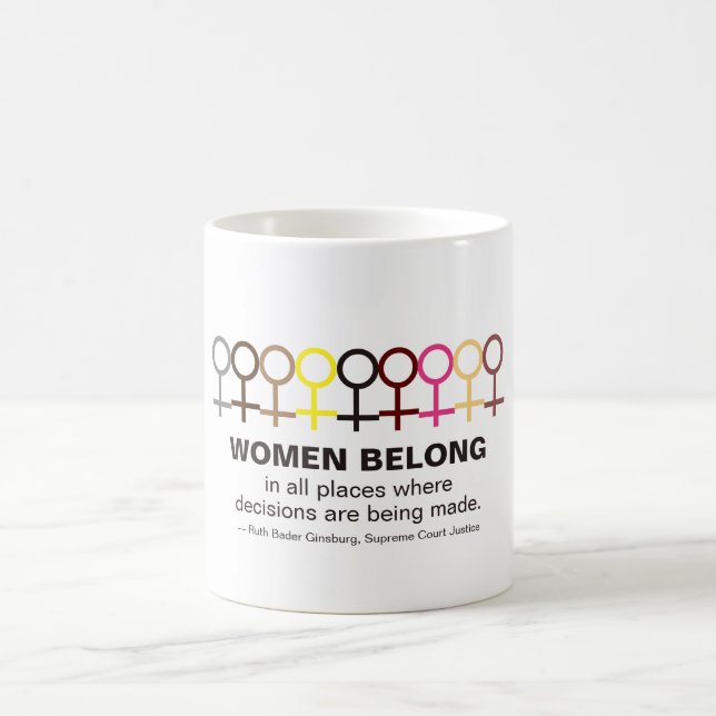 Women Belong Justice Ruth Bader Ginsburg RBG-citat Kaffemugg (Center)