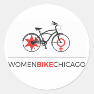 Women Bike Chicago - Cruiser Design Stickers Runt Klistermärke