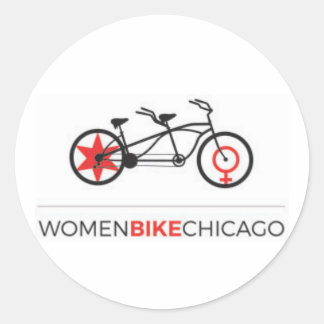 Women Bike Chicago - Tandem Bike Stickers Runt Klistermärke
