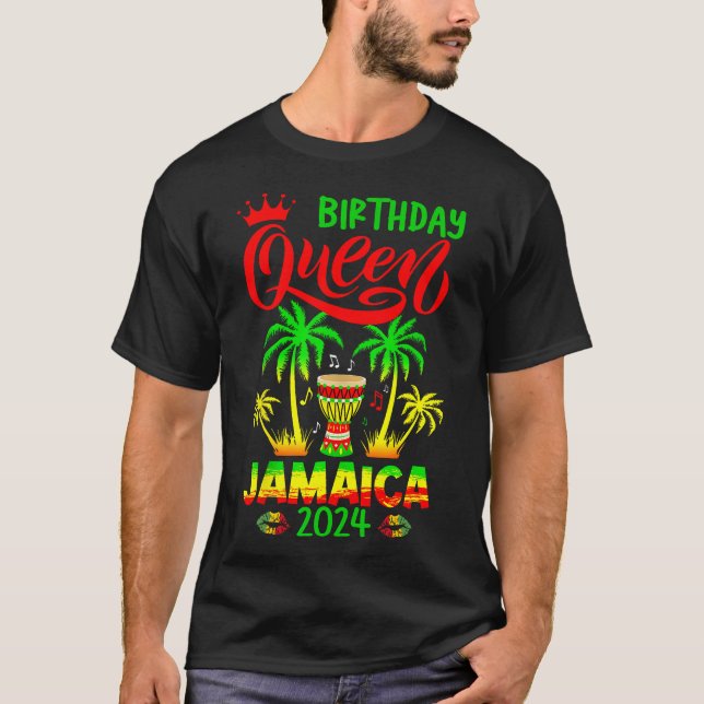 Women Birthday Queen Party Jamaica Girls Resa 2024 T Shirt (Framsida)