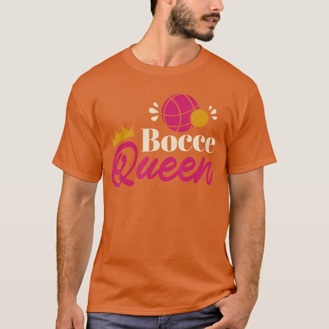 Women Bocce Ball Player Italian Bocce Queen retro T Shirt (Framsida)